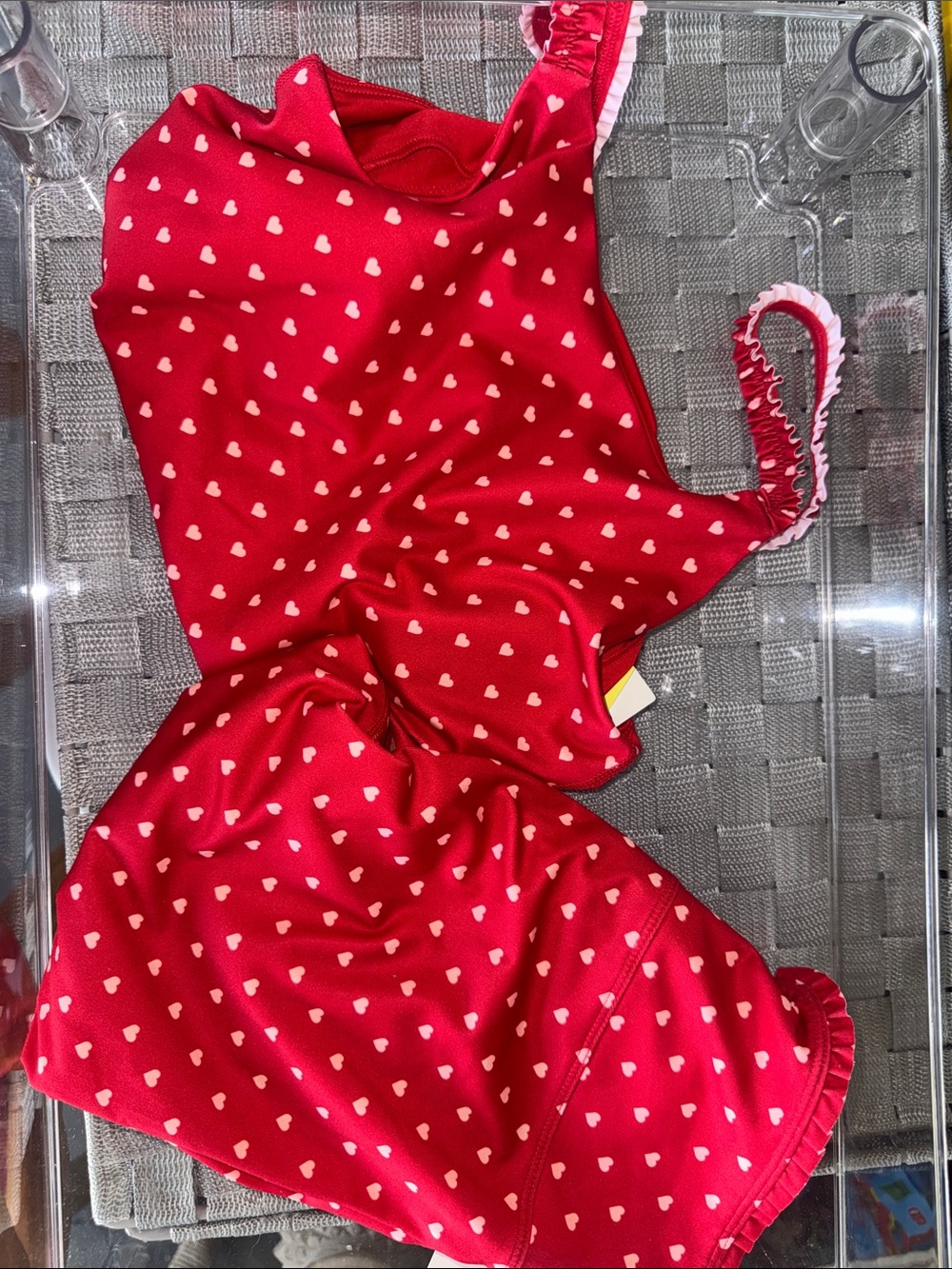 all in motion Red Heart Print Kids Matching Set size XL Nwt